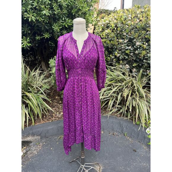 Ba&sh Cyana Metallic Dot Dress sz 0 MSRP $495 - Picture 5 of 6